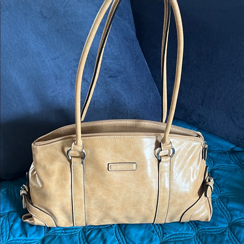 Rosetti Tan Faux Leather Shoulder Tote